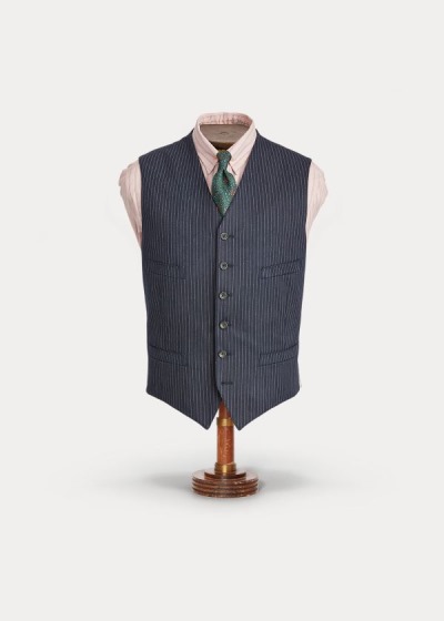 Chaleco Ralph Lauren Hombre Azules - Pinstripe Herringbone - KESLO3079